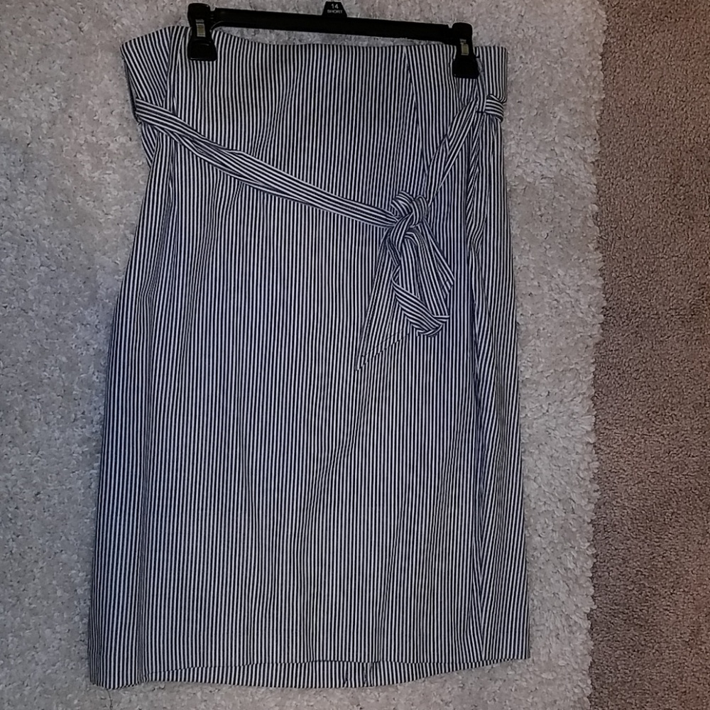Nautical stripe pencil skirt